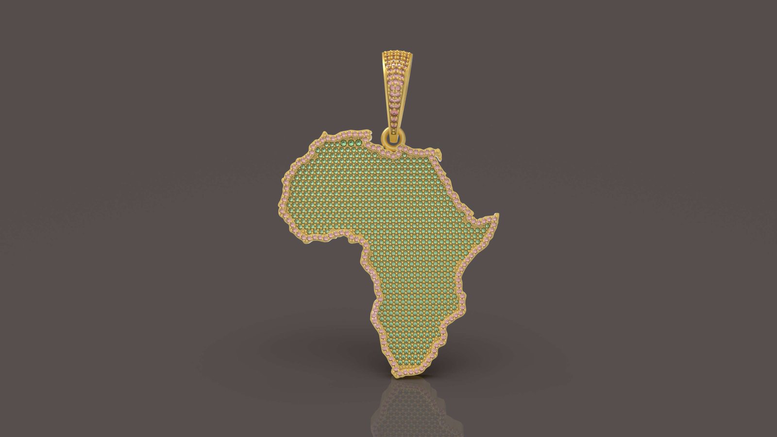 Africa Map Pendant - 0067