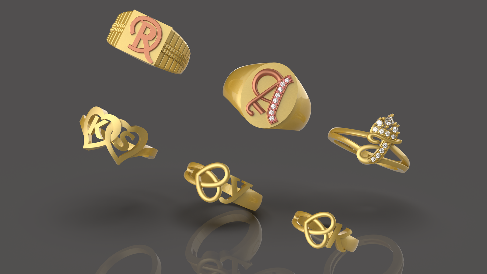 Diamond Couple Ring - 0012