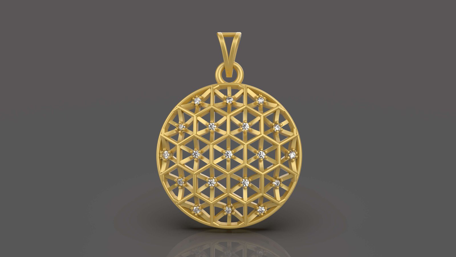 Diamond Round Pendant - 0038