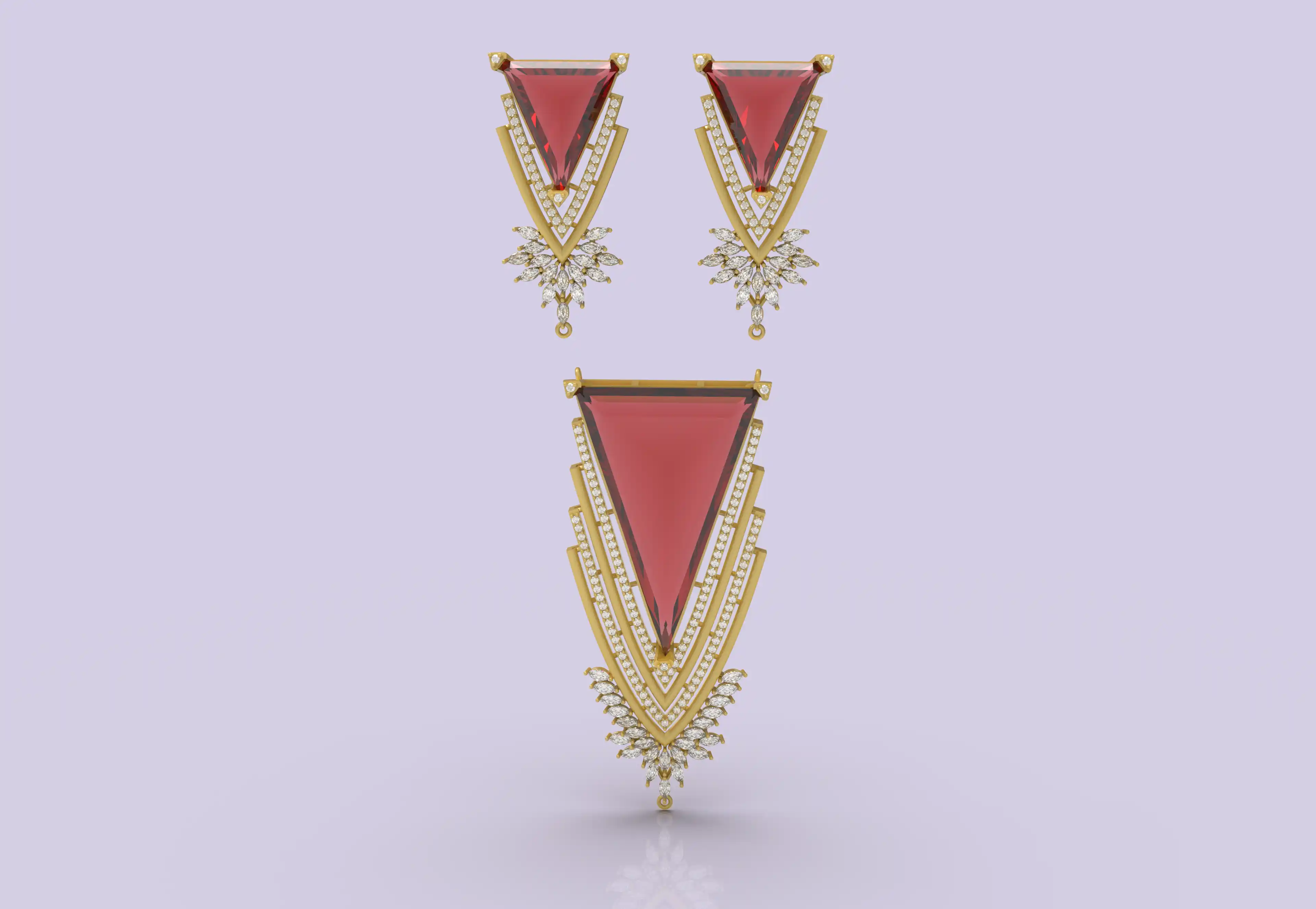 Gold Triangle Pendant - 0108