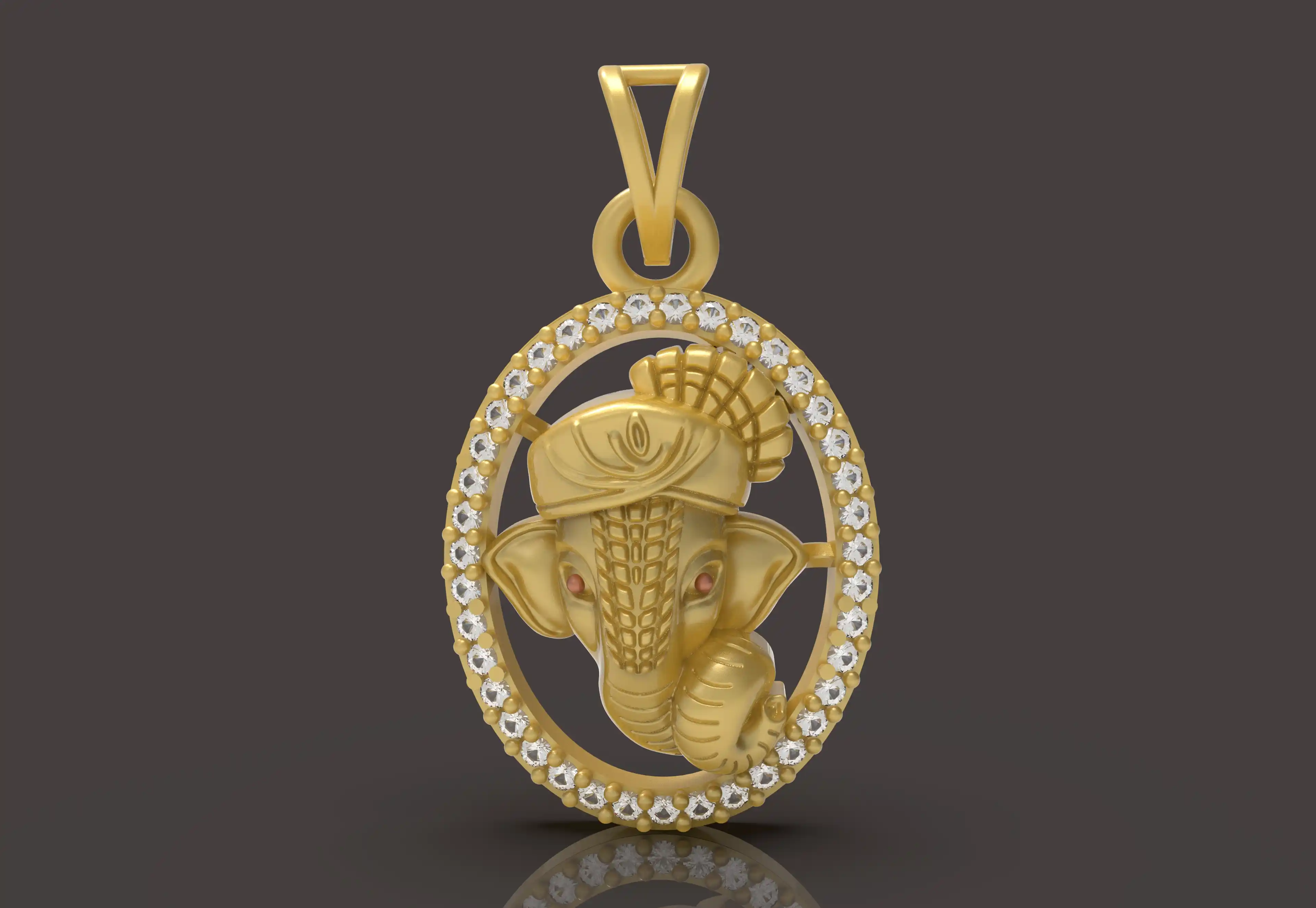 Ovel Ganapati Pendant - 0085